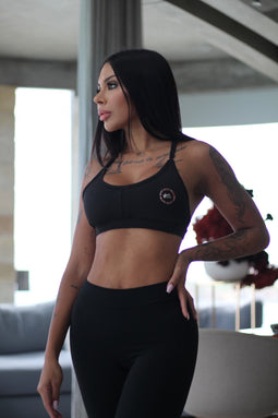 BLACK MAG SPORTS BRA