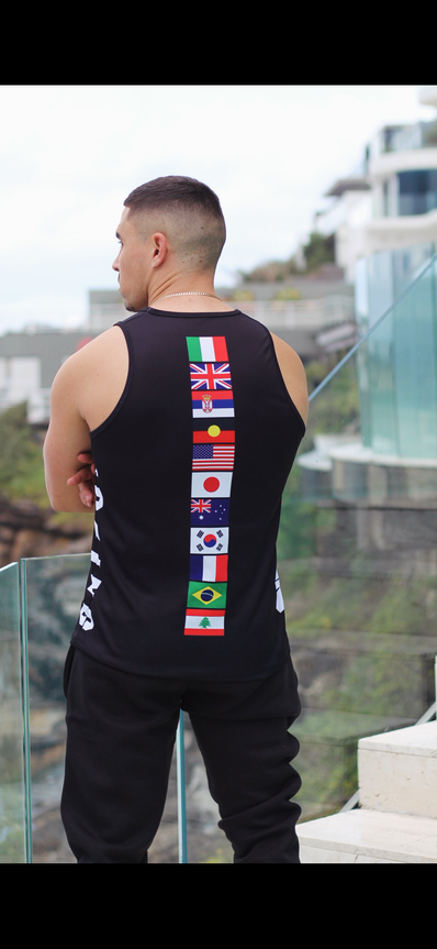 BLACK TRAINING SINGLET