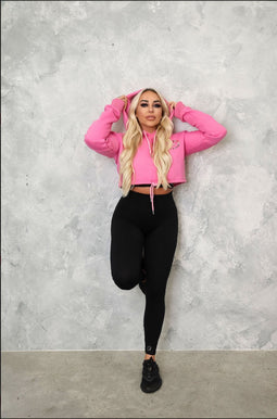 Pink Crop Hoodies