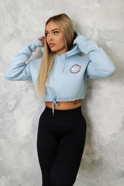 Baby Blue Crop Hoodies
