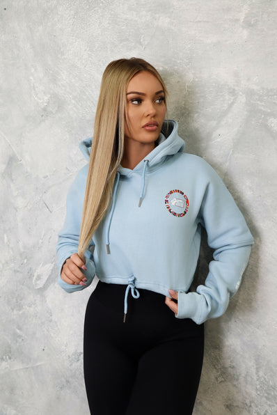 Baby Blue Crop Hoodies
