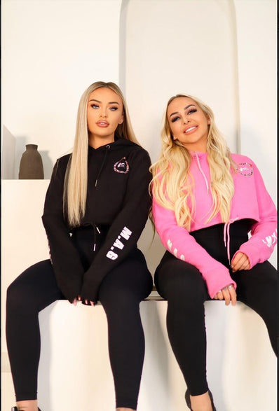 Pink Crop Hoodies