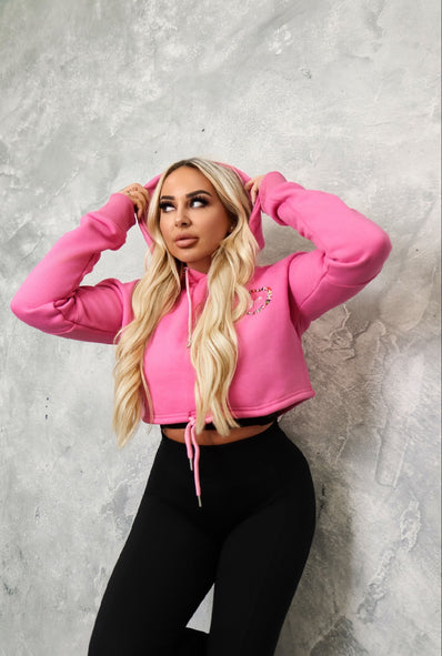 Pink Crop Hoodies