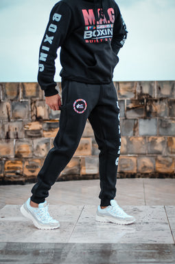 BLACK TRACK PANTS W ZIPPERS