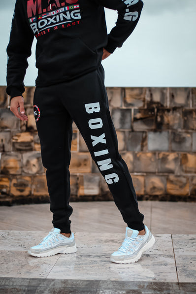 BLACK TRACK PANTS W ZIPPERS